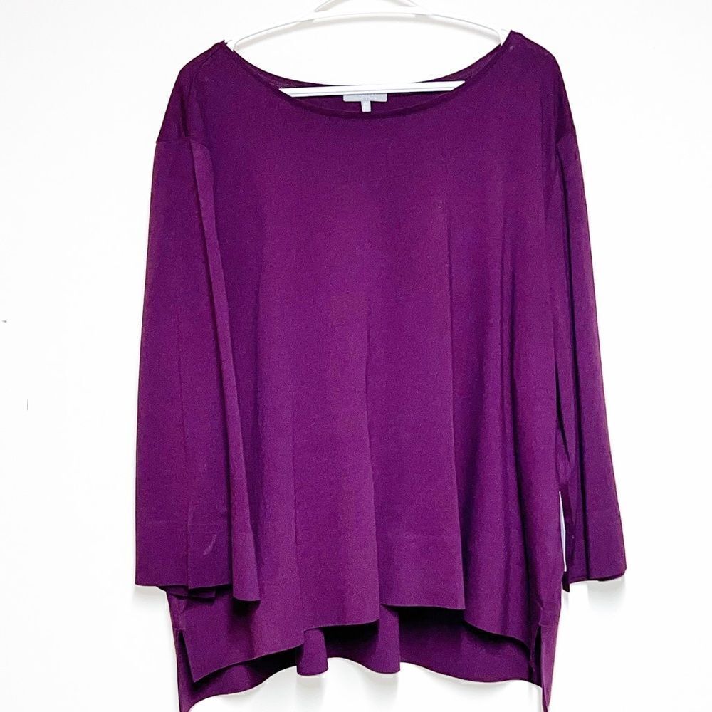 NWT Habitat 74016 Deep Hem Scoop Neck Cotton Tunic Wine Sz XXL/XXXL